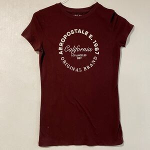 Aeropostale California Graphic Tee Size Small | Maroon Classic Crew T-Shirt 1987